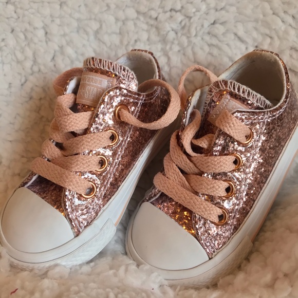 rose gold glitter converse